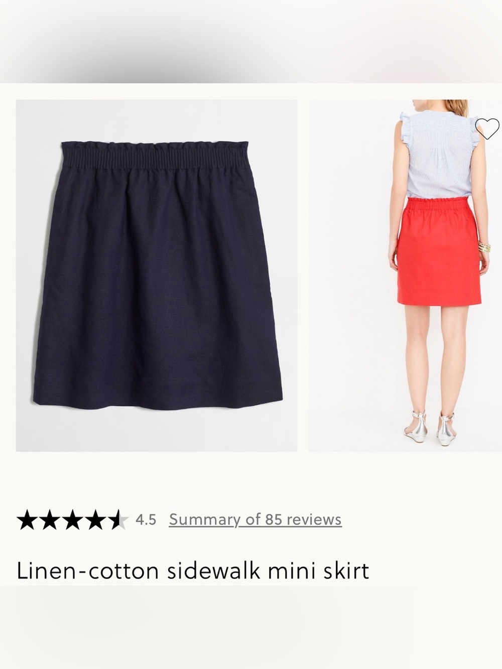 J. Crew Black Elastic Waist Mini Skirt